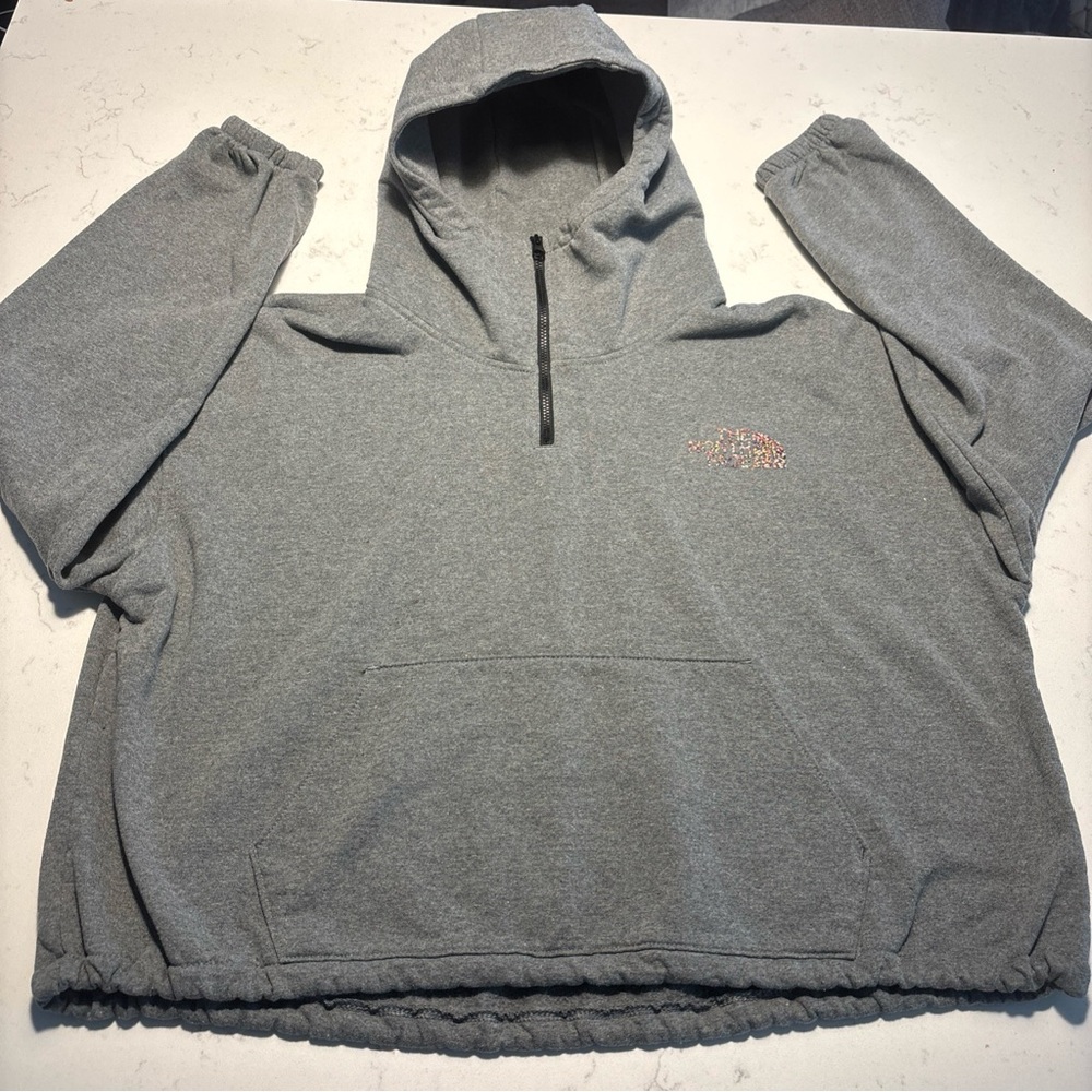 The North Face Womens 1/4 Zip Cropped Hoodie  size large